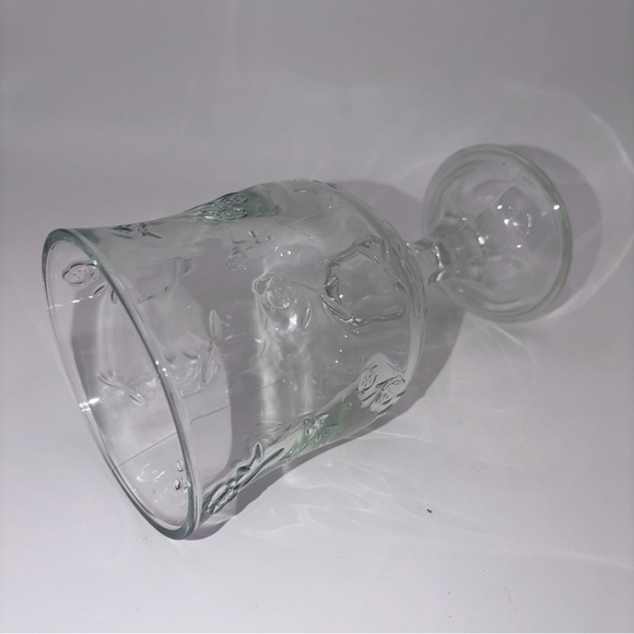 Anchor Hocking Savannah VTG Clear Water Goblets 7 1/4” Set of 4 Floral Glasses - Picture 12 of 14